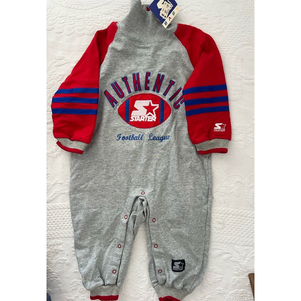 NEW Vintage 90s Starter Football Baby One Piece Suit Romper 24 Months Cotton NWT